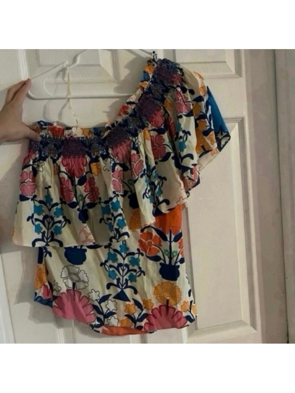 anthropologie plenty by tracy Reese one shoulder asymmetrical ruffle floral - Picture 4 of 5